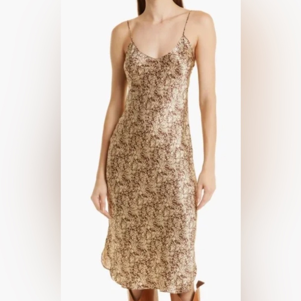 Nili Lotan Print Silk Cami Dress X-Small, FALL LEAF PRINT, in size XS!